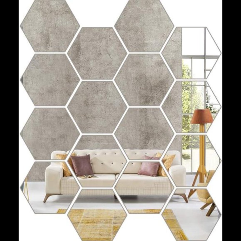 Motarto 16 Pieces Non Glass Mirror Sheets Self Adhesive Acrylic Mirror